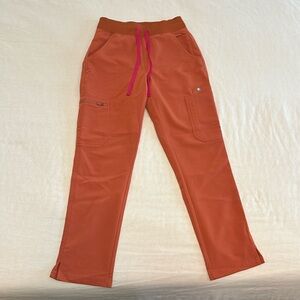 Figs XS Petite Terra Cotta High Waisted Yola Scrub Pants